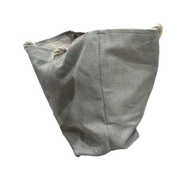 J initial light weight Blue gray gold customized 23x9x15 extra large Tote Bag - Picture 5 of 7